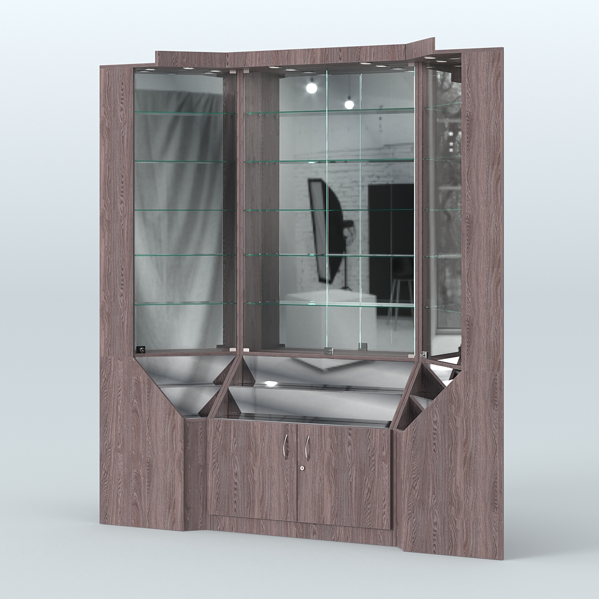 Павильон угловой серии Эталон №1 Ясень Анкор темный