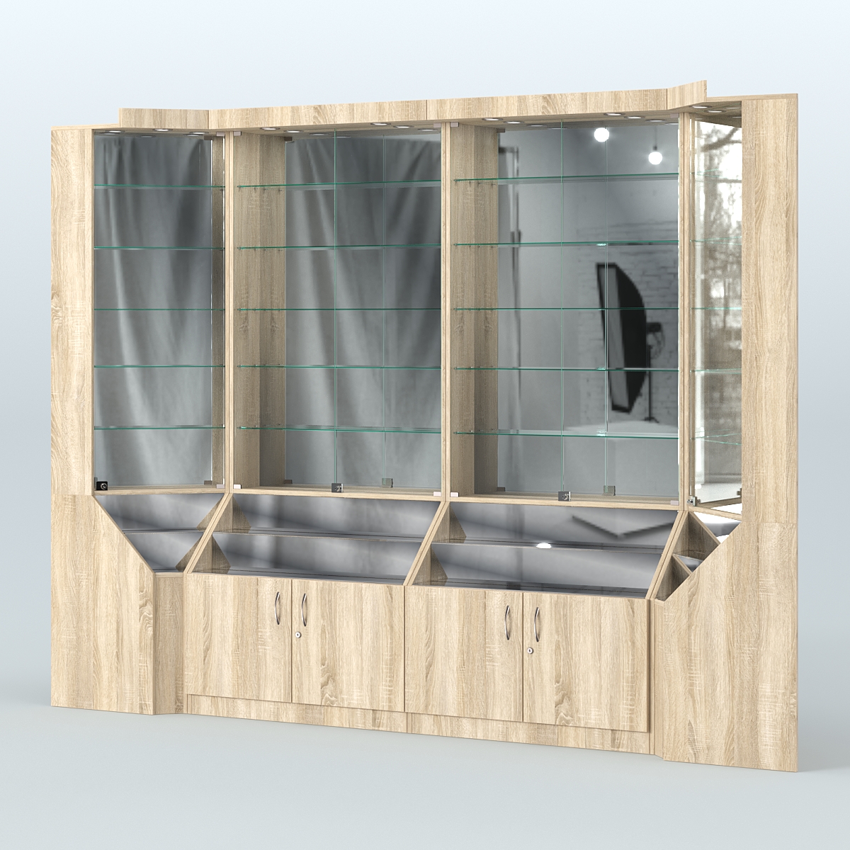 Павильон серии Эталон с зеркальными стенками  №2 Дуб сонома