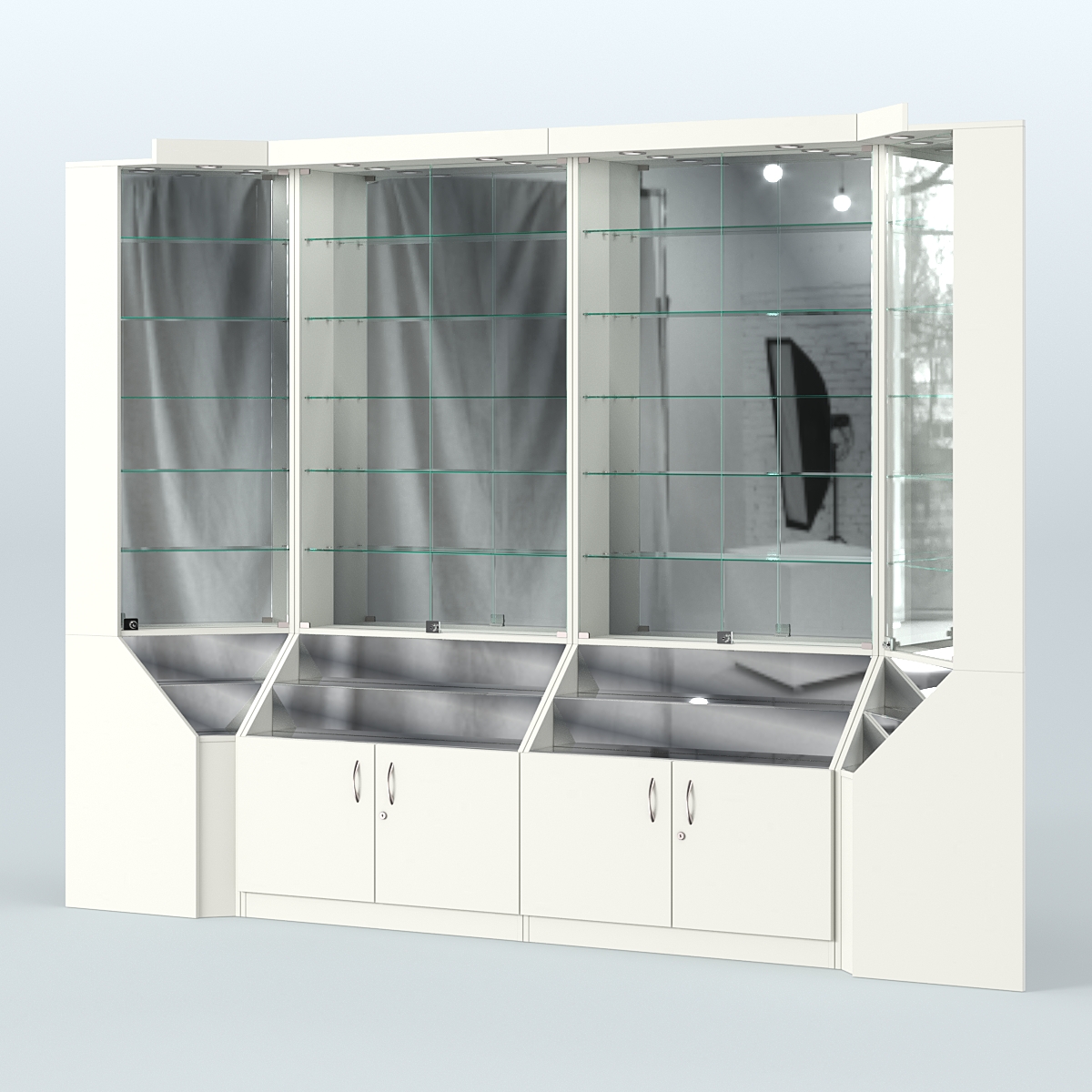 Павильон серии Эталон с зеркальными стенками  №2 Белый