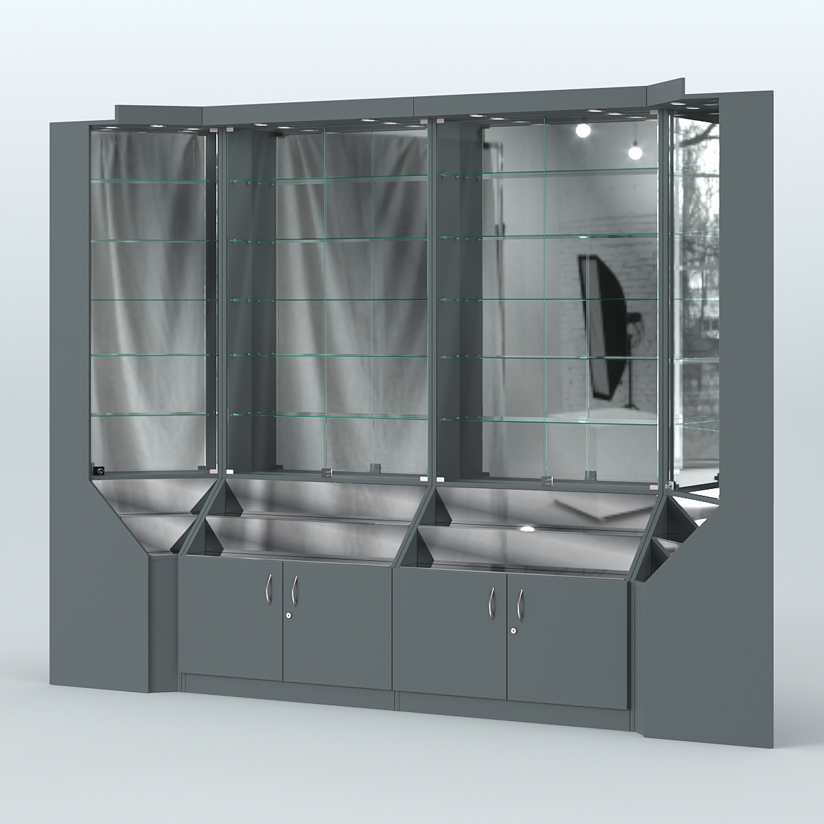 Павильон серии Эталон с зеркальными стенками  №2 Темно-Серый