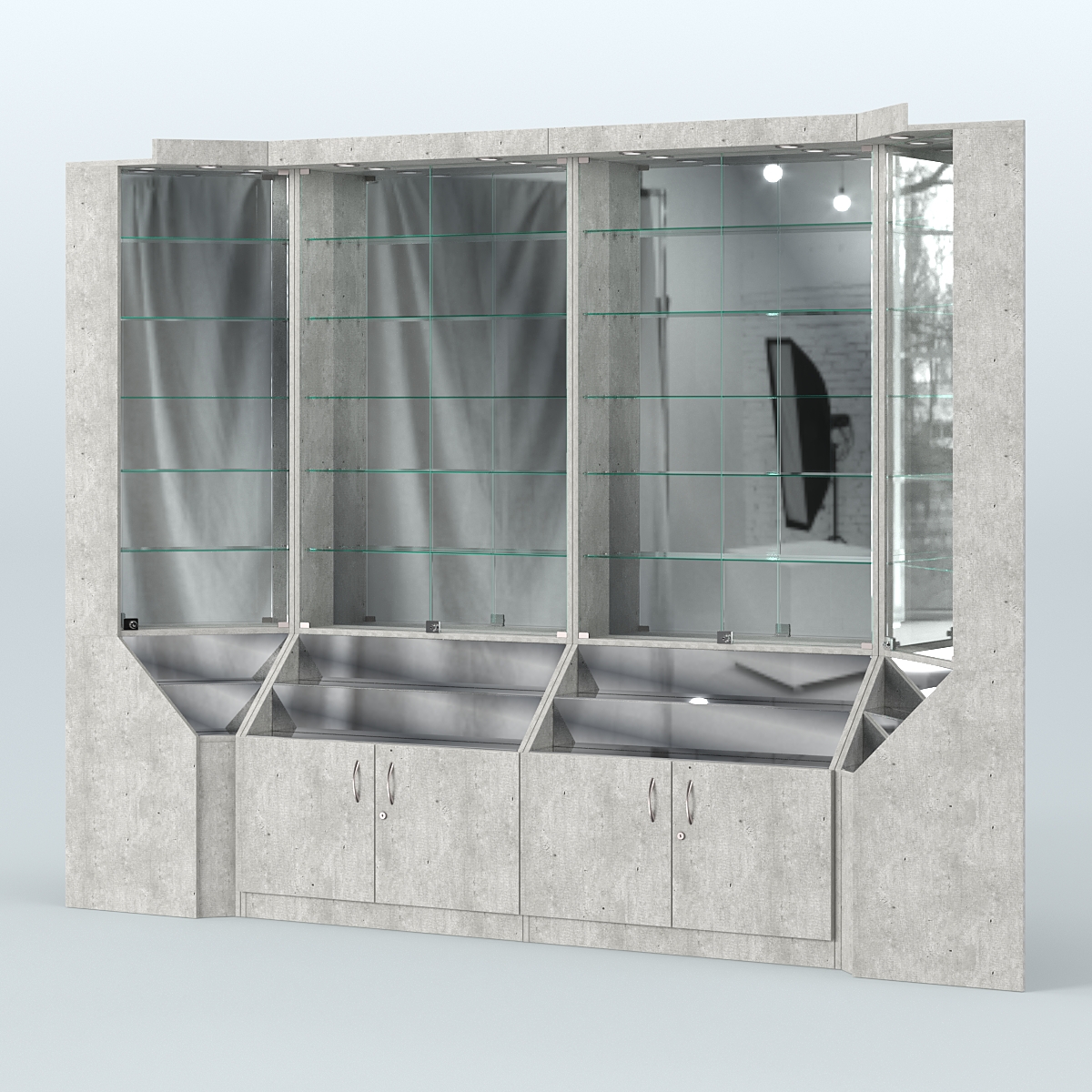 Павильон серии Эталон с зеркальными стенками  №2 Метрополитан Грей