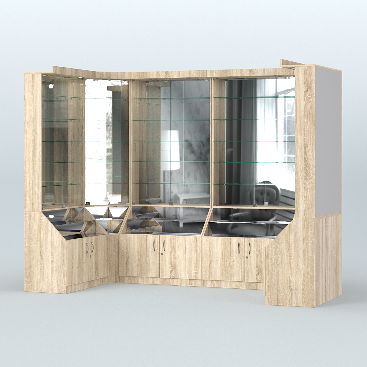 Павильон П-образной формы серии Эталон №3 Дуб сонома