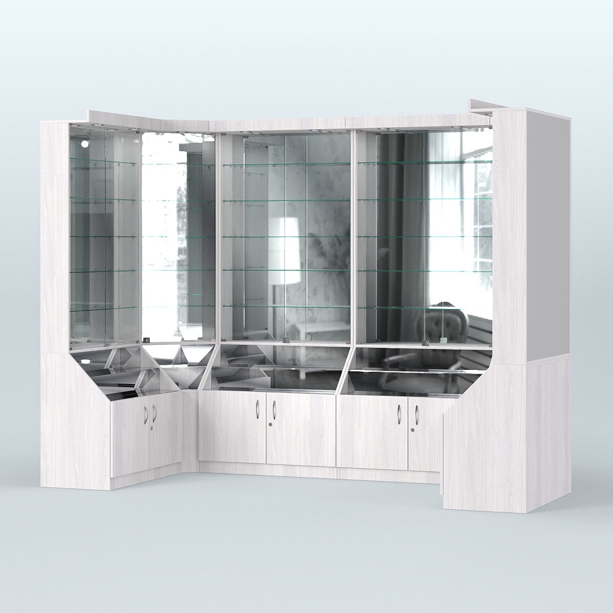 Павильон П-образной формы серии Эталон №3 Ясень Анкор светлый