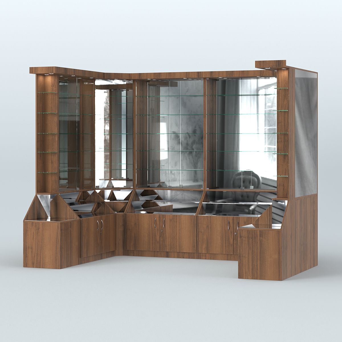 Павильон с прозрачными дверками серии Эталон №5 Орех