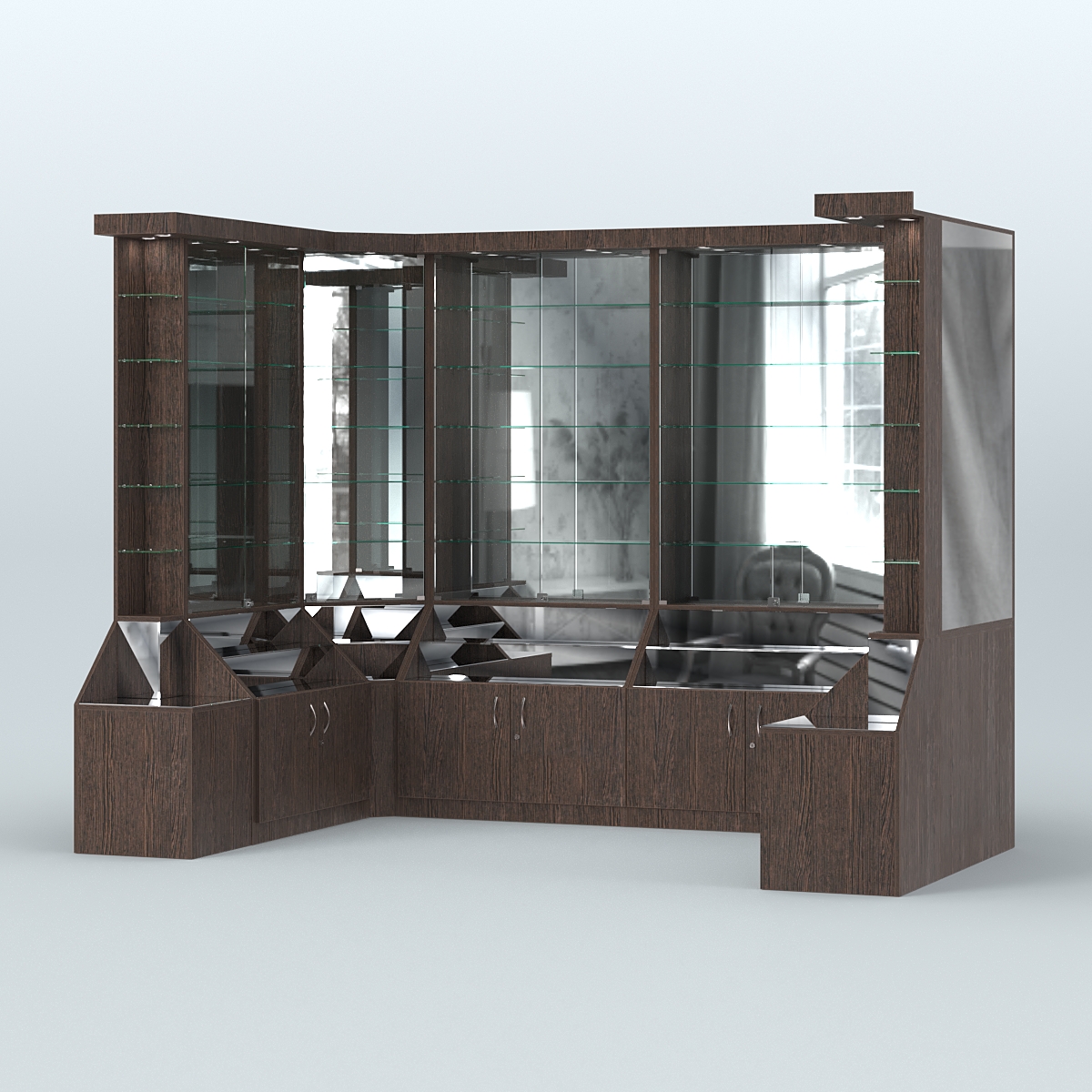 Павильон с прозрачными дверками серии Эталон №5 Дуб Венге