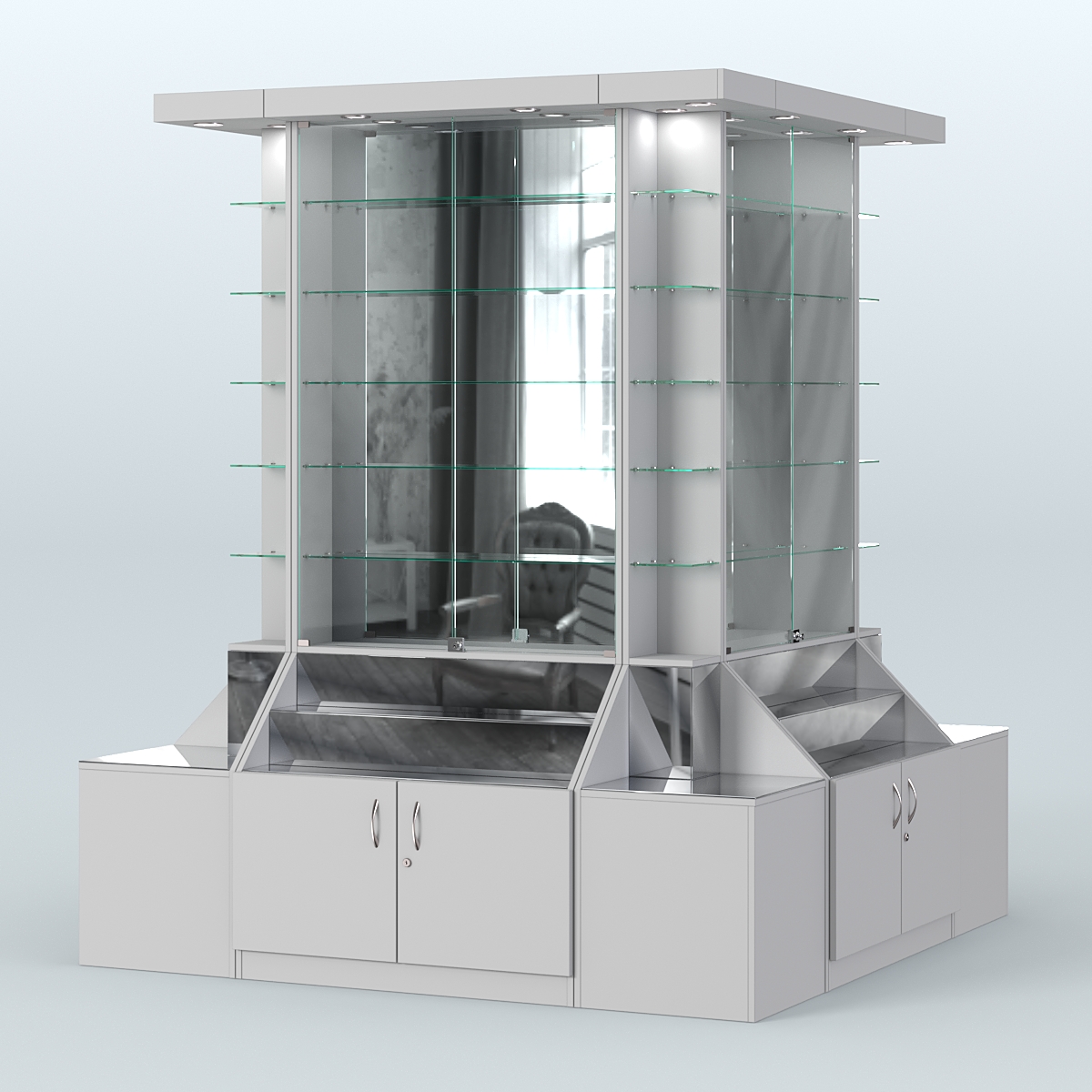 Павильон вокруг колонны серии Эталон №6 Серый