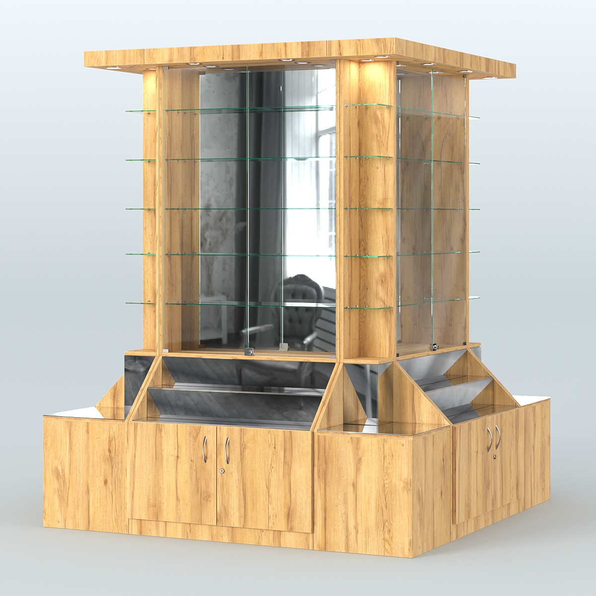 Павильон вокруг колонны серии Эталон №6 Дуб Золотистый