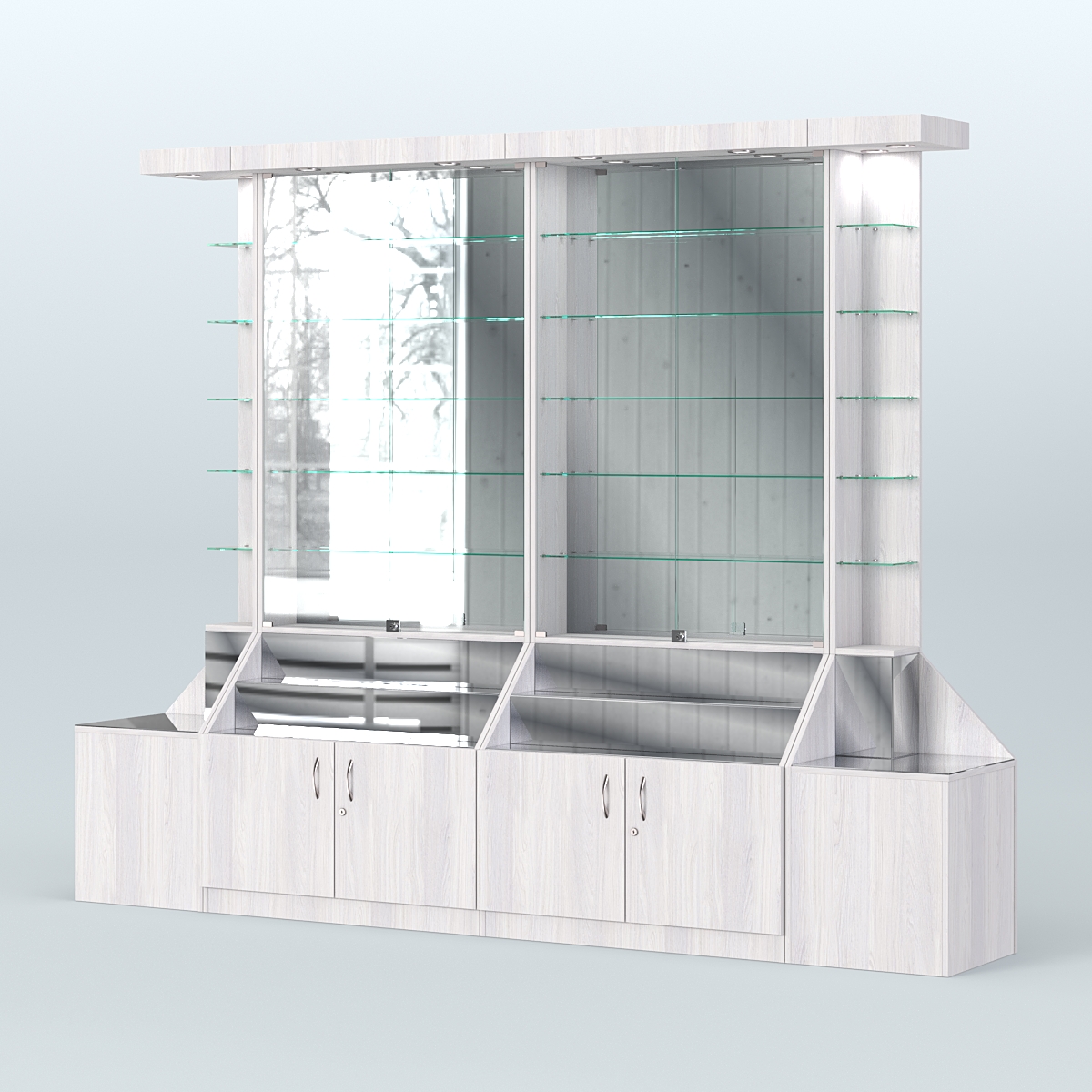 Павильон с накопителями серии Эталон №8 Ясень Анкор светлый