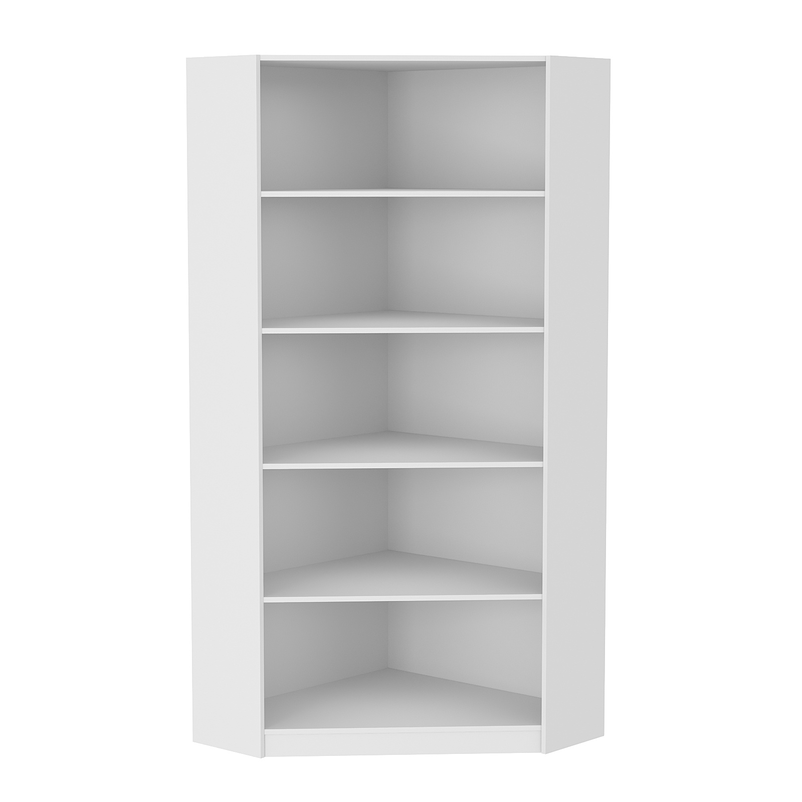 Стеллаж угловой из ДСП серии Эконом №5-2 (торец 300 мм) Белый