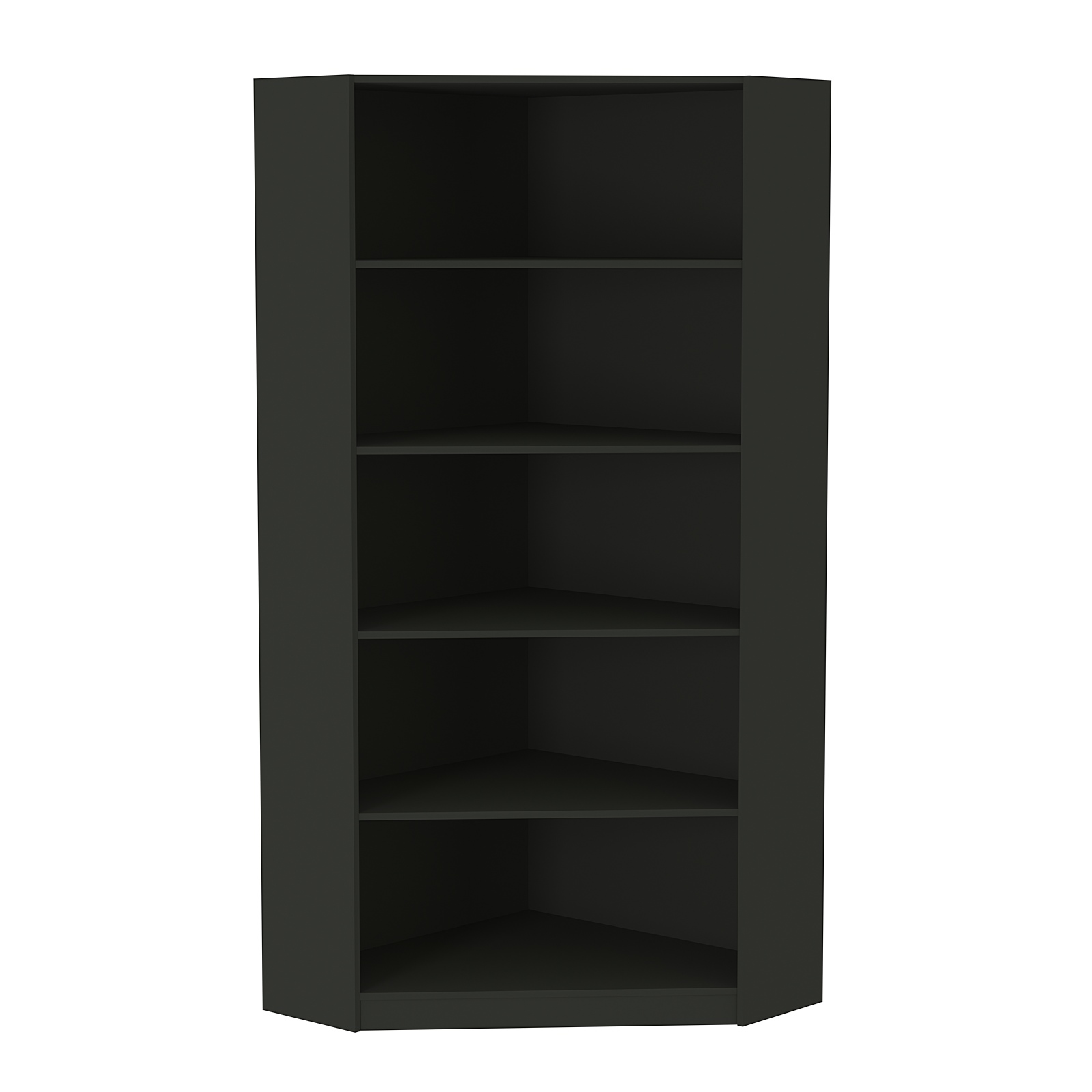 Стеллаж угловой из ДСП серии Эконом №5-2 (торец 300 мм) Черный