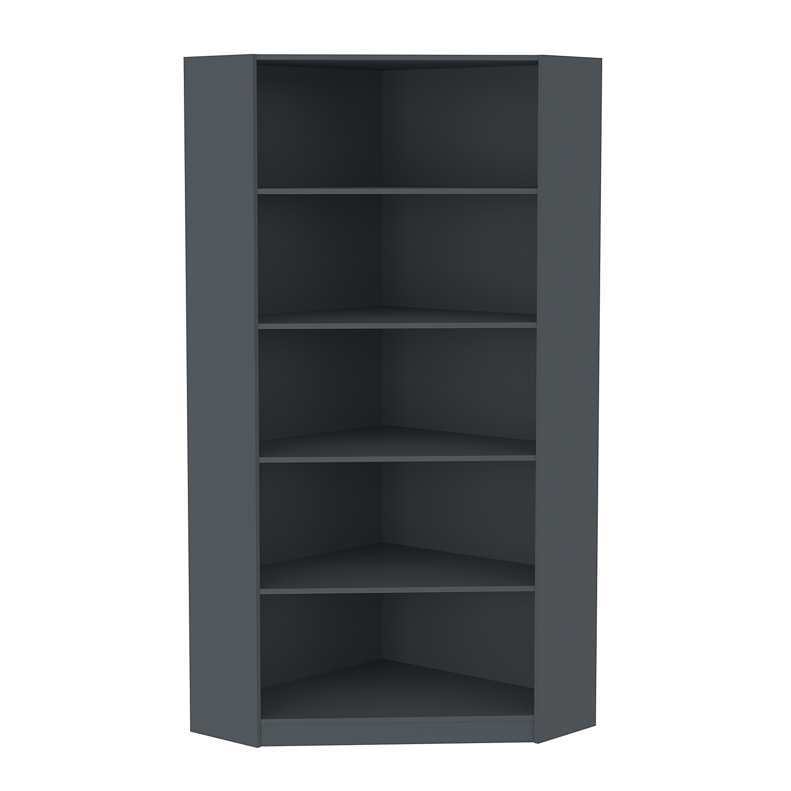 Стеллаж угловой из ДСП серии Эконом №5-2 (торец 300 мм) Темно-Серый