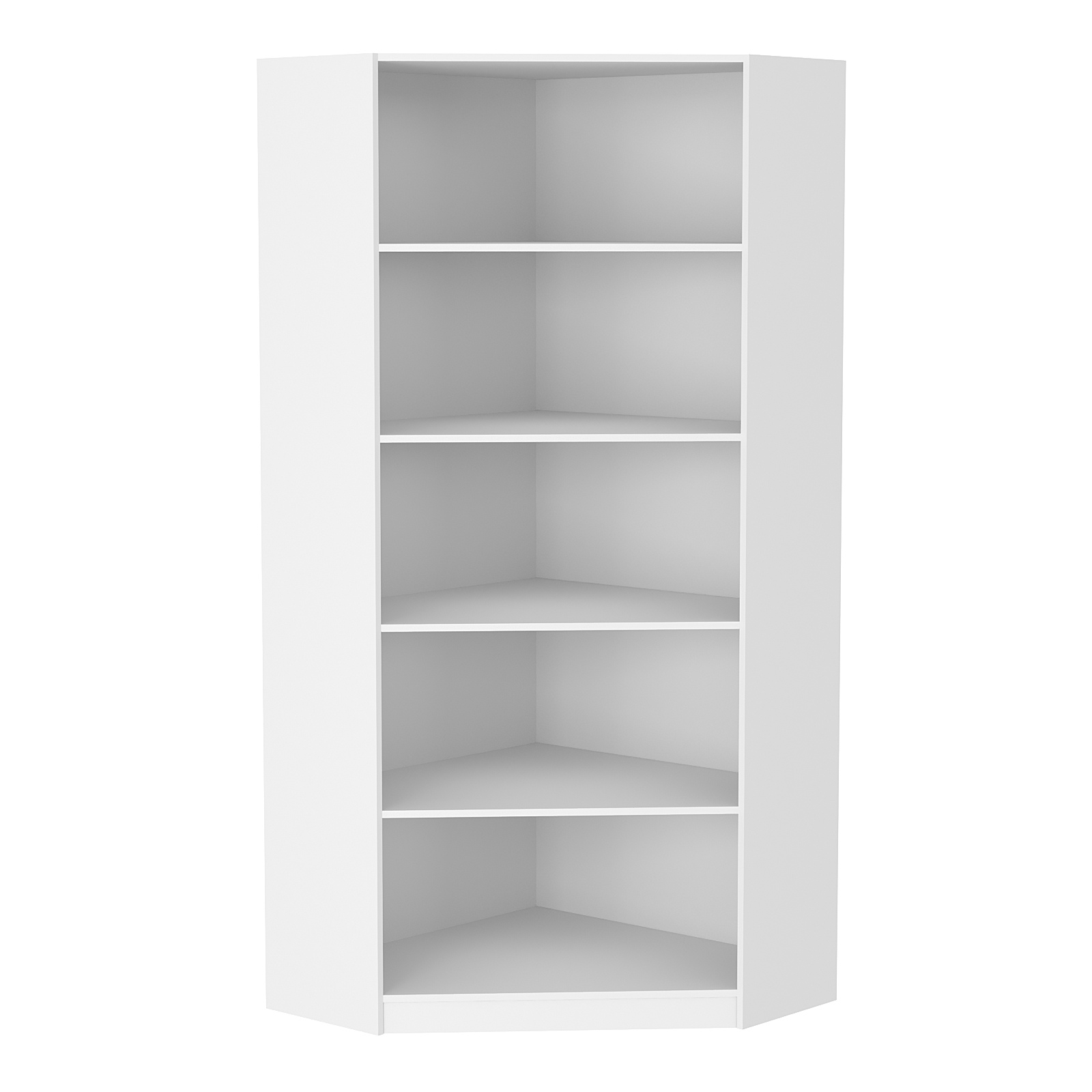 Стеллаж угловой из ДСП серии Эконом №5-3 (торец 350 мм) Белый