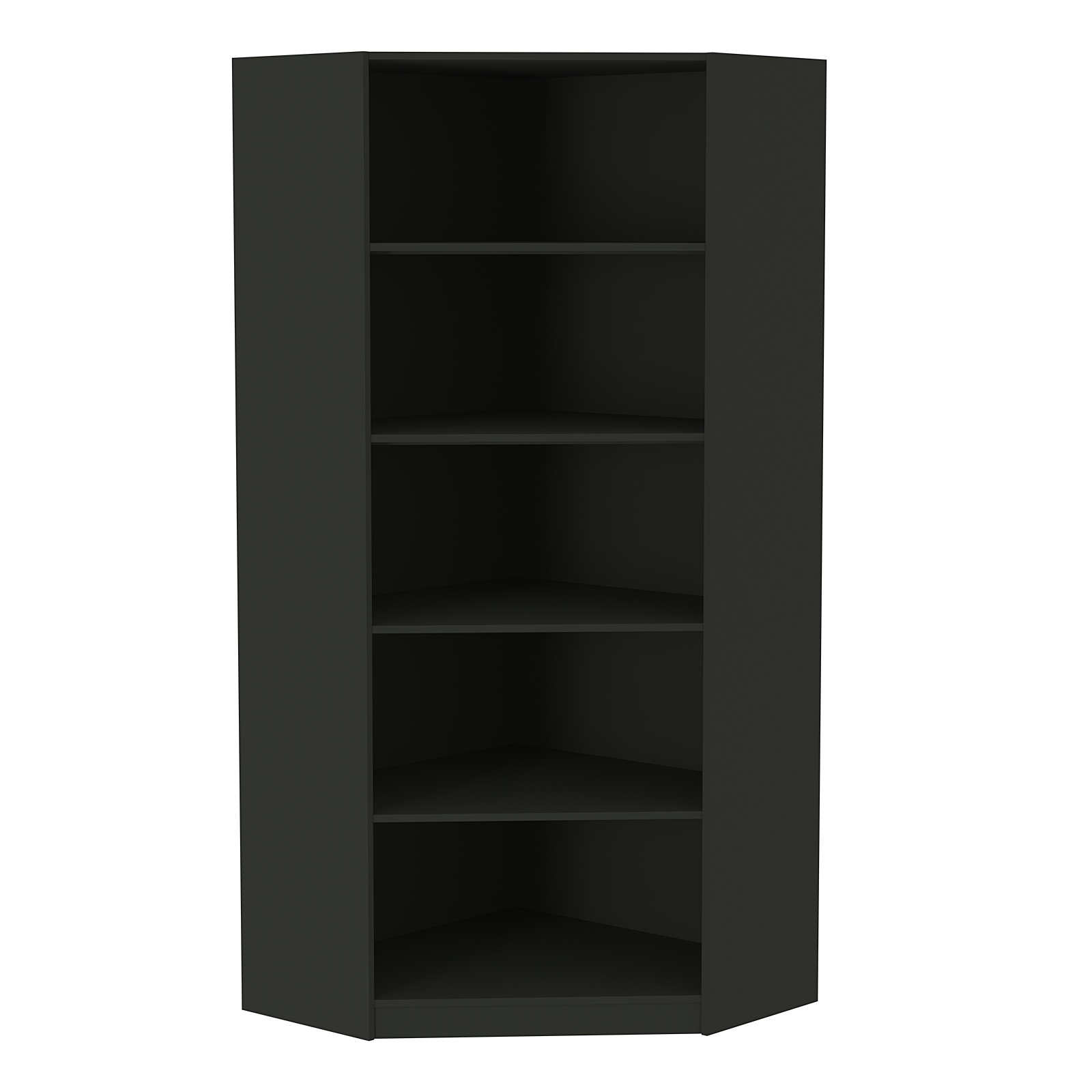 Стеллаж угловой из ДСП серии Эконом №5-4 (торец 400 мм) Черный