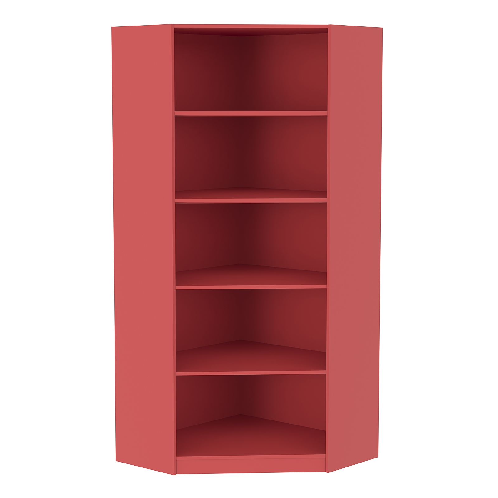 Стеллаж угловой из ДСП серии Эконом №5-4 (торец 400 мм) Красный U0210