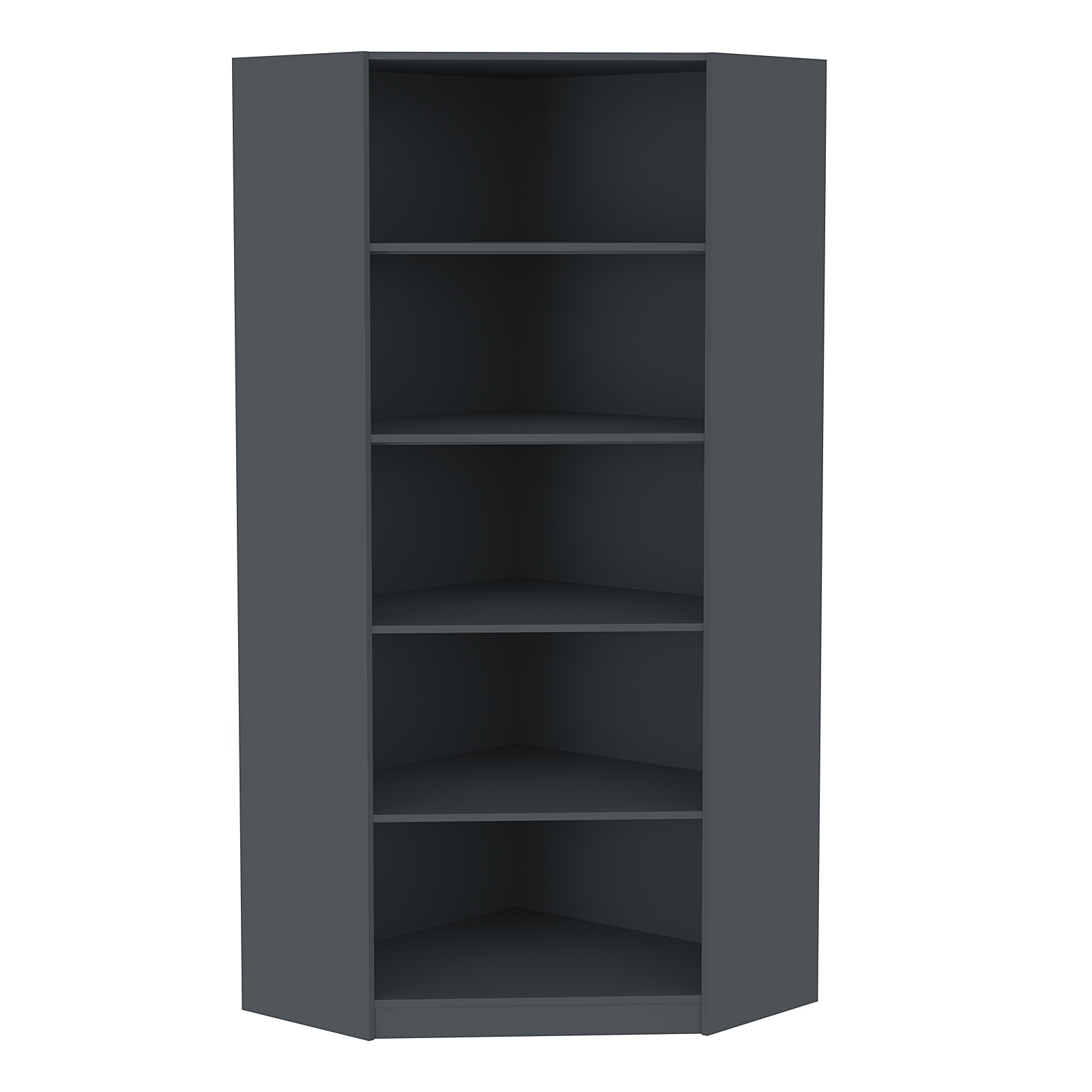 Стеллаж угловой из ДСП серии Эконом №5-4 (торец 400 мм) Темно-Серый