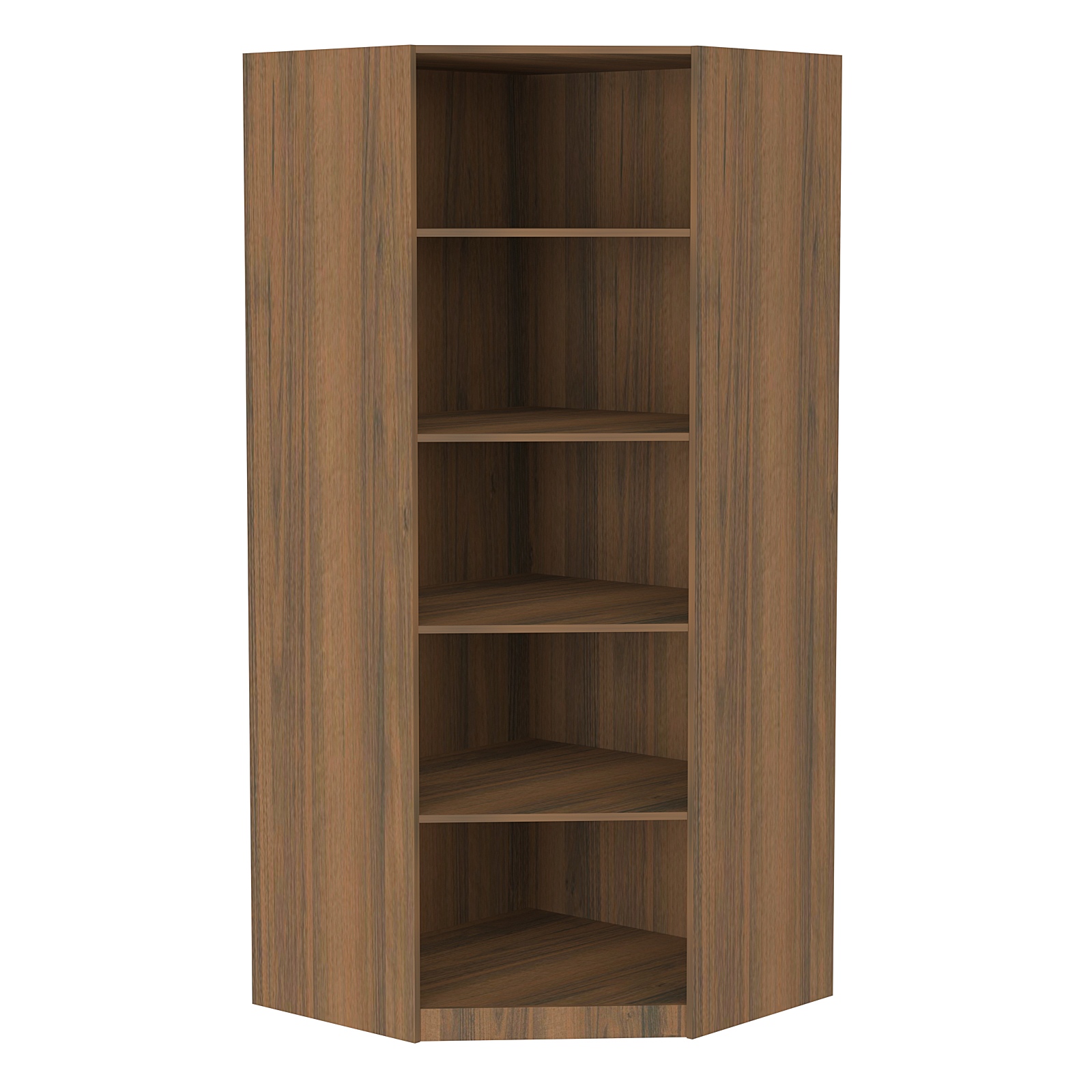 Стеллаж угловой из ДСП серии Эконом №5-5 (торец 500 мм) Орех