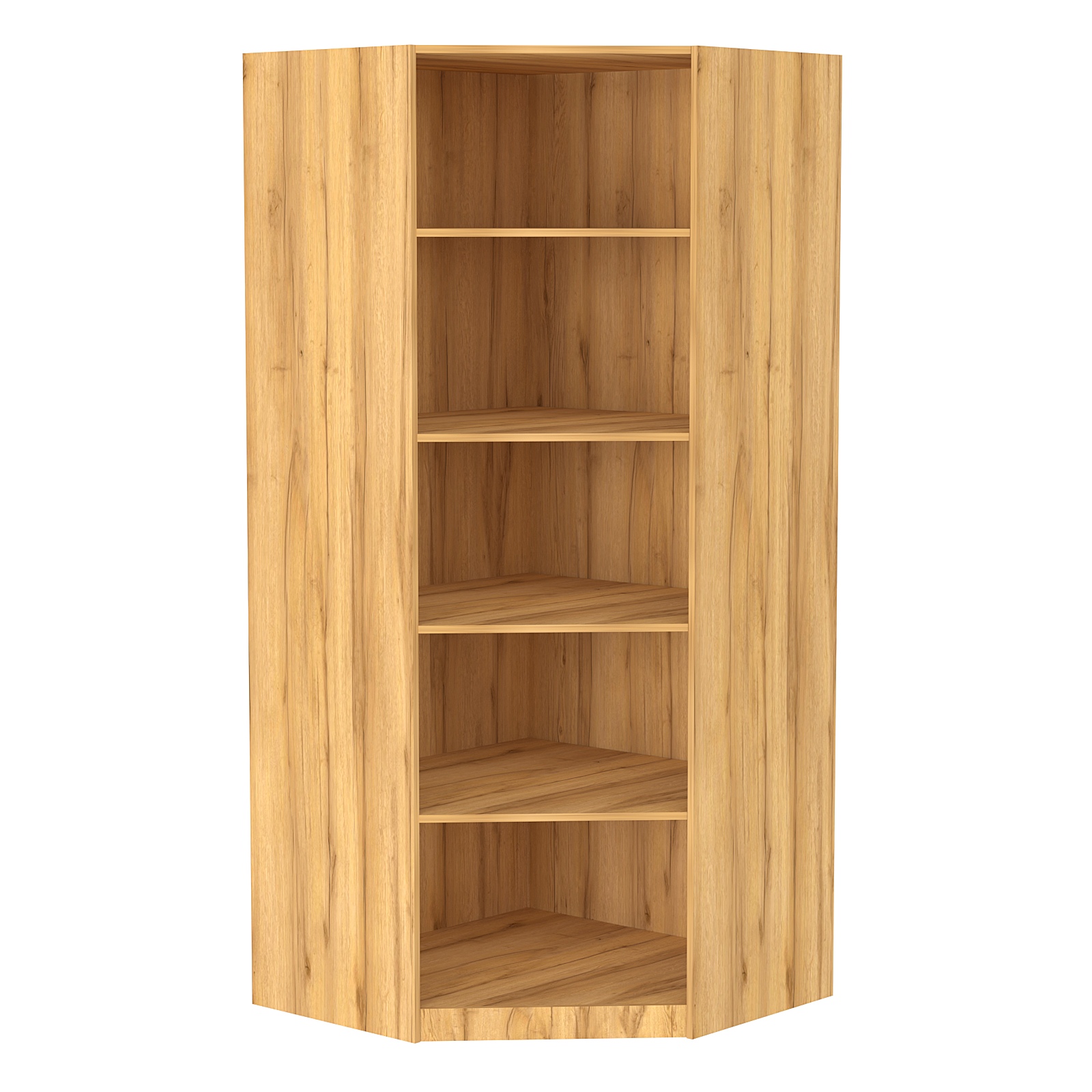 Стеллаж угловой из ДСП серии Эконом №5-5 (торец 500 мм) Дуб Золотистый