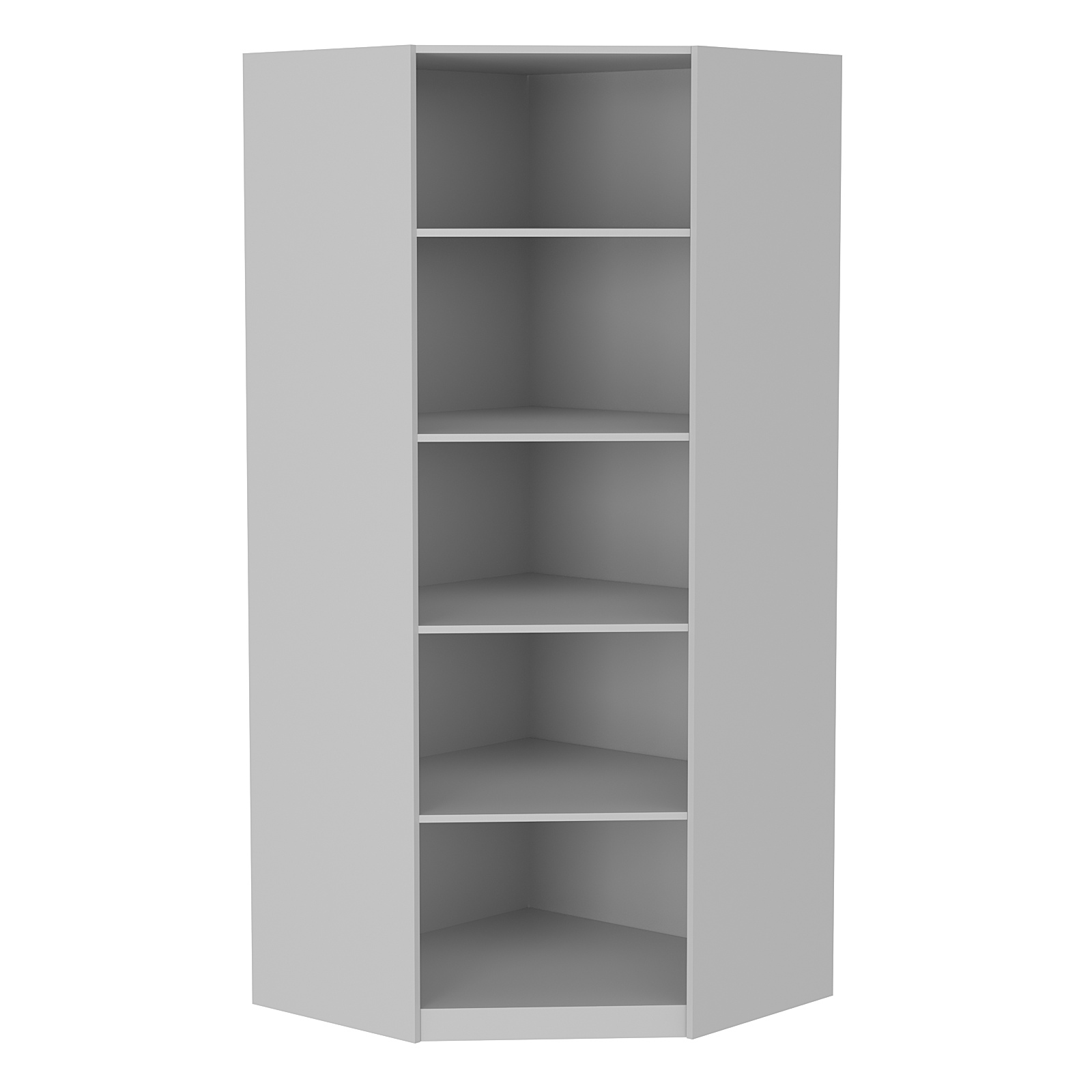 Стеллаж угловой из ДСП серии Эконом №5-5 (торец 500 мм) Серый