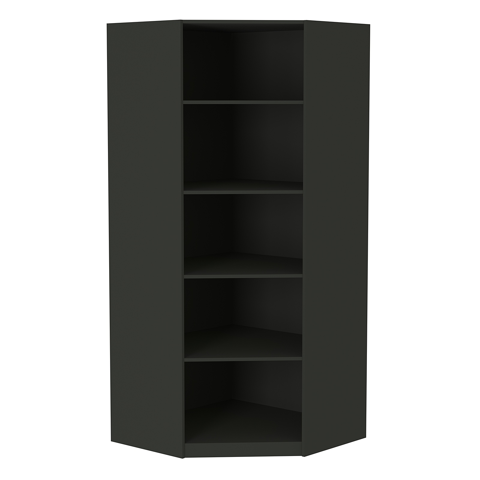 Стеллаж угловой из ДСП серии Эконом №5-5 (торец 500 мм) Черный