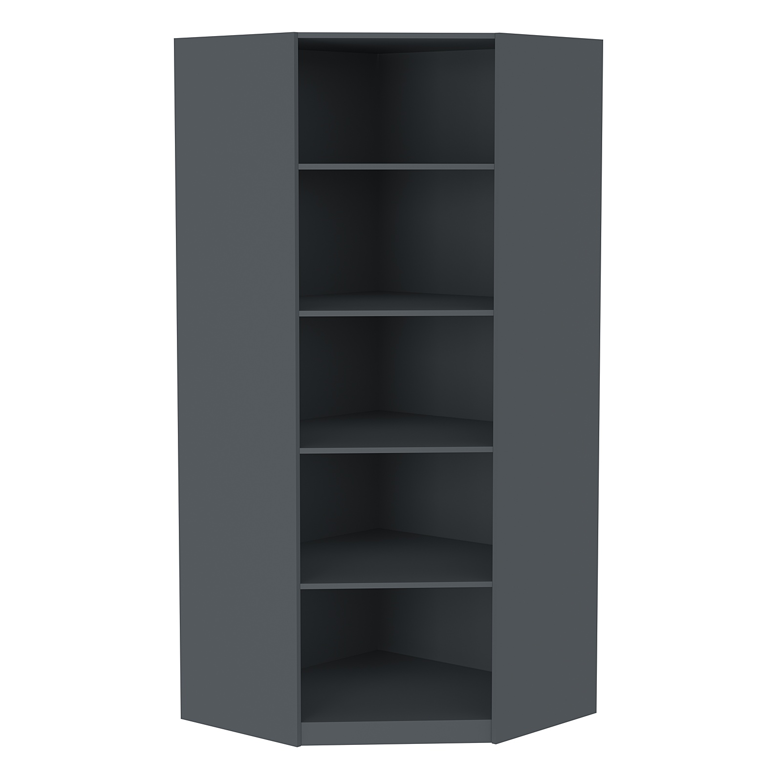 Стеллаж угловой из ДСП серии Эконом №5-5 (торец 500 мм) Темно-Серый