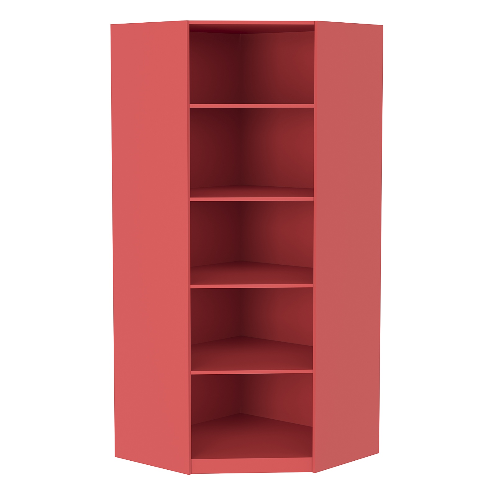 Стеллаж угловой из ДСП серии Эконом №5-5 (торец 500 мм) Красный U0210