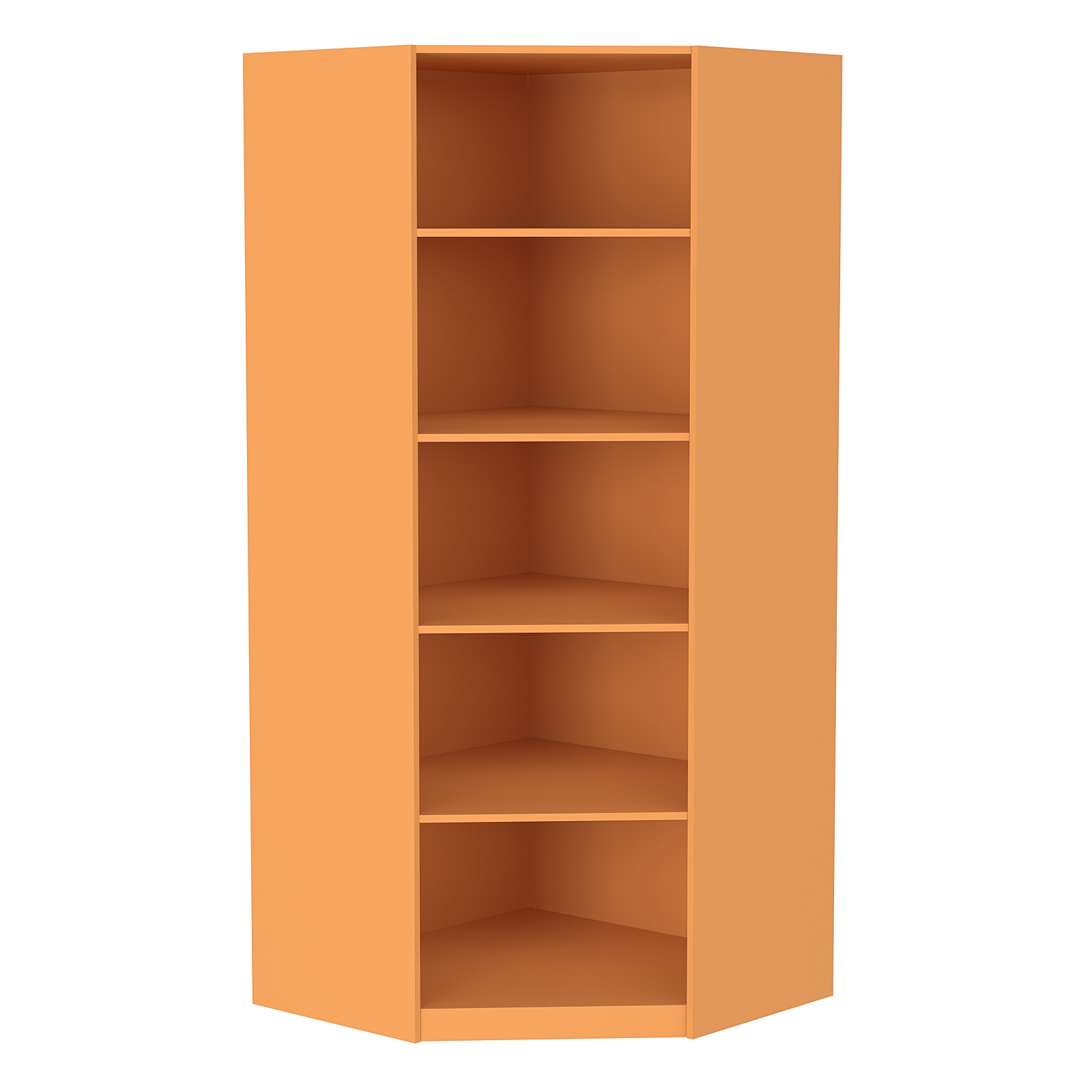 Стеллаж угловой из ДСП серии Эконом №5-5 (торец 500 мм) Оранжевый