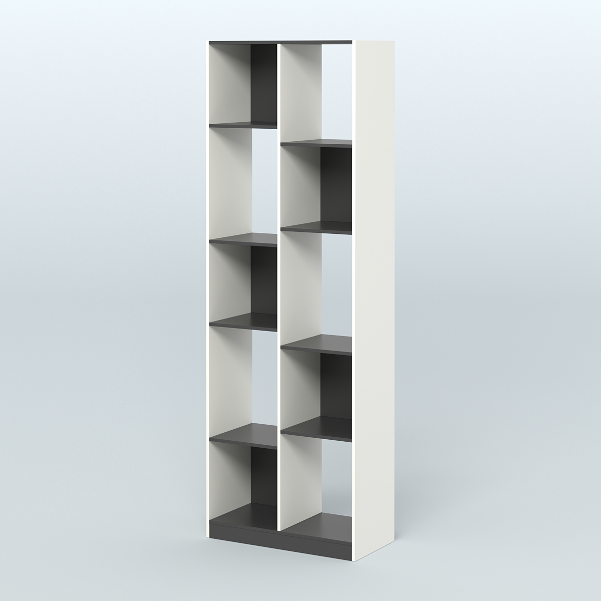 Стеллаж из ДСП серии ЛОФТ №8-1 Белый и Черный