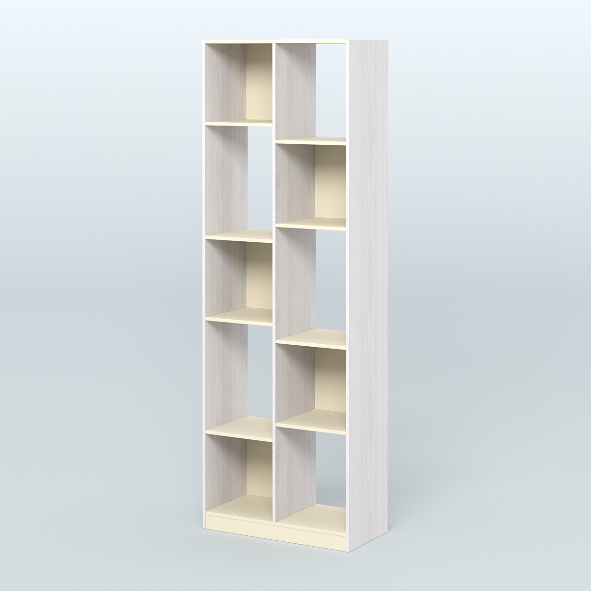 Стеллаж из ДСП серии ЛОФТ №8-1 Ясень Анкор светлый и Крем Вайс