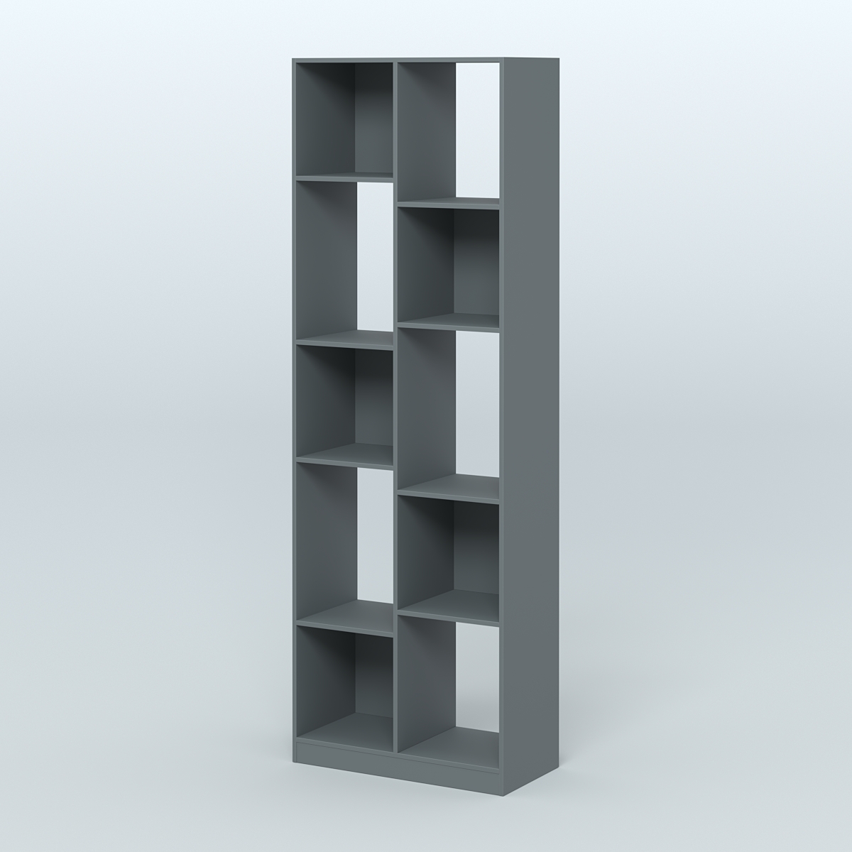 Стеллаж из ДСП серии ЛОФТ №8-1 Темно-Серый