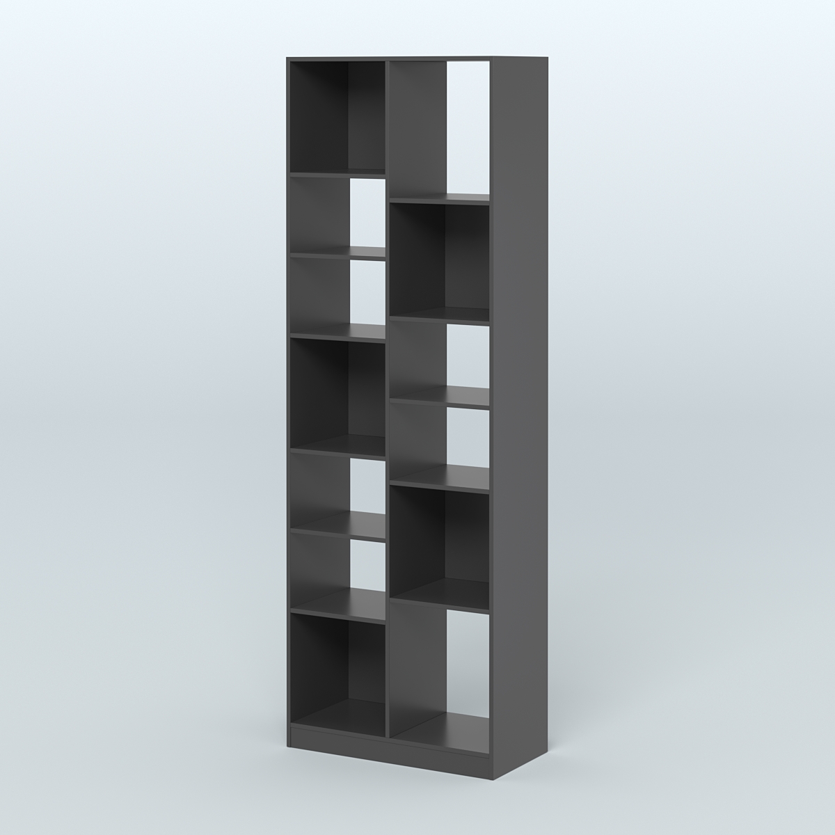 Стеллаж из ДСП серии ЛОФТ №8-2 с полками ДСП Черный