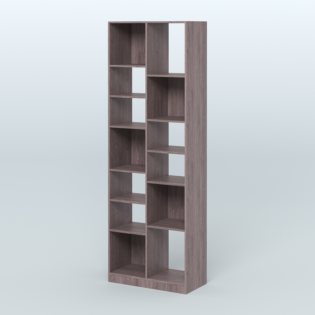 Стеллаж из ДСП серии ЛОФТ №8-2 с полками ДСП Ясень Анкор темный