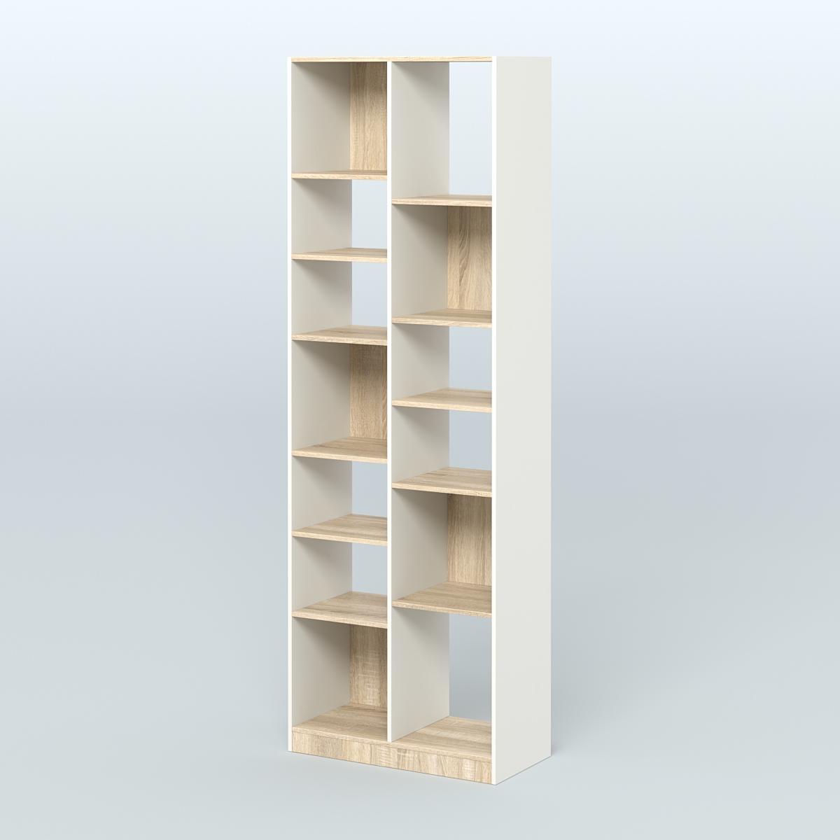 Стеллаж из ДСП серии ЛОФТ №8-2 с полками ДСП Белый + Дуб Сонома