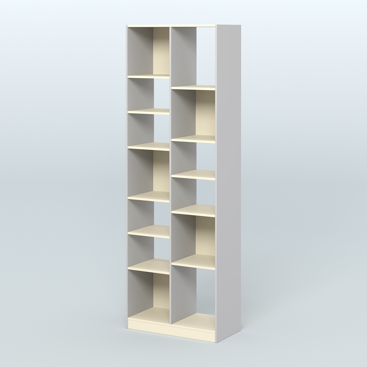 Стеллаж из ДСП серии ЛОФТ №8-2 с полками ДСП Серый + Крем Вайс