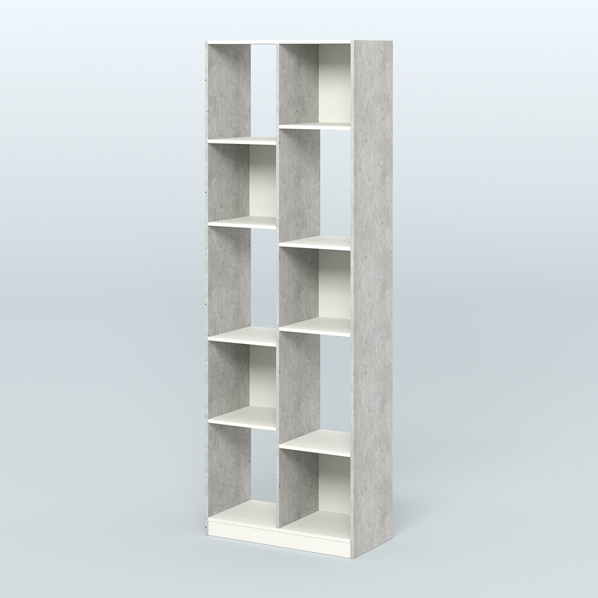Стеллаж из ДСП серии ЛОФТ №8-1 (зеркальное отражение - Z)  Метрополитан Грей + Белый