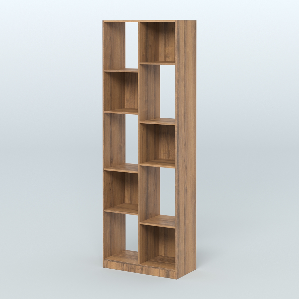 Стеллаж из ДСП серии ЛОФТ №8-1 (зеркальное отражение - Z)  Орех