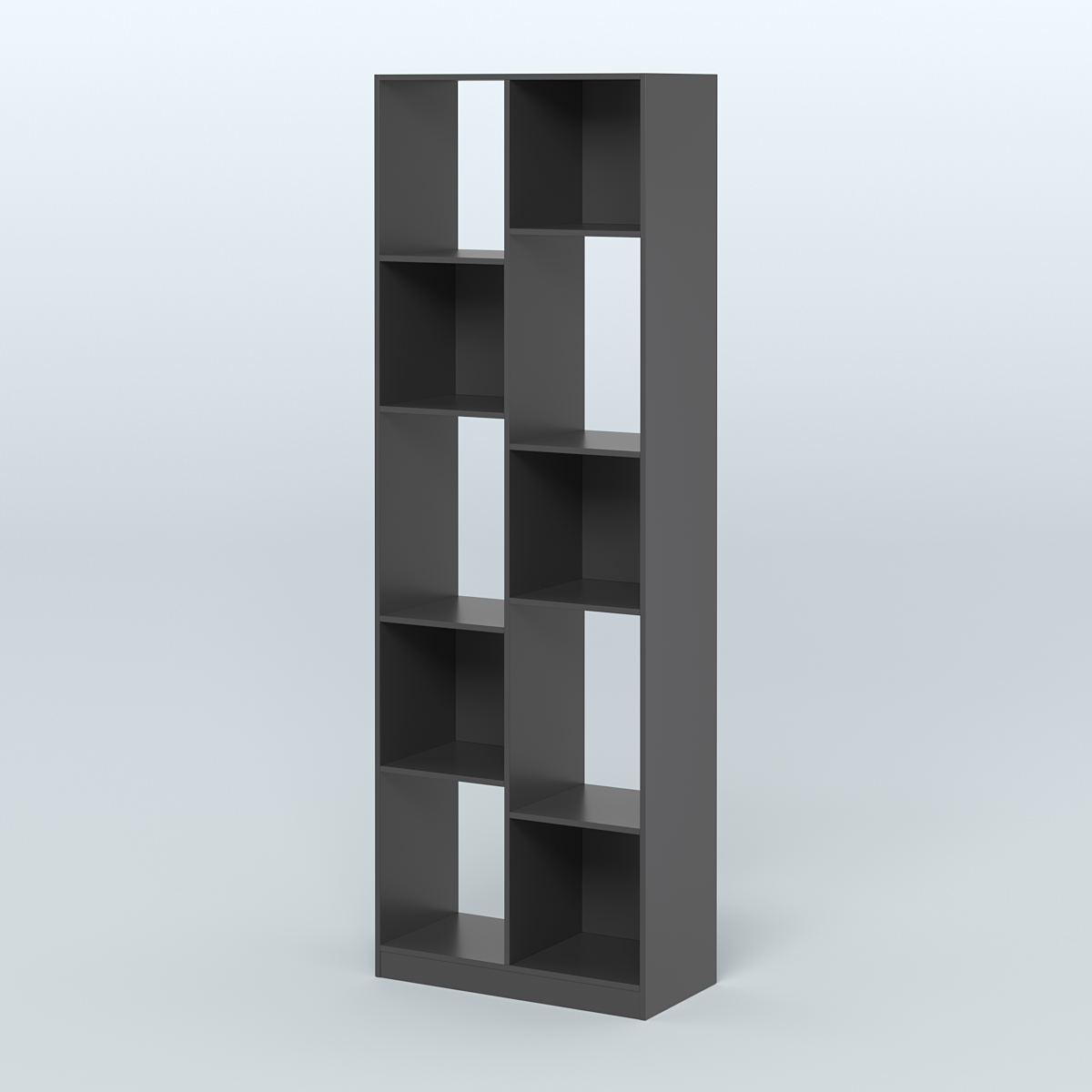 Стеллаж из ДСП серии ЛОФТ №8-1 (зеркальное отражение - Z)  Черный