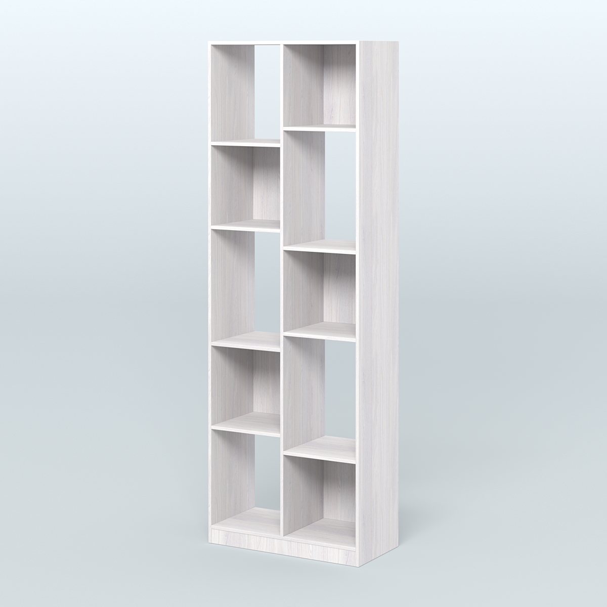 Стеллаж из ДСП серии ЛОФТ №8-1 (зеркальное отражение - Z)  Ясень Анкор светлый