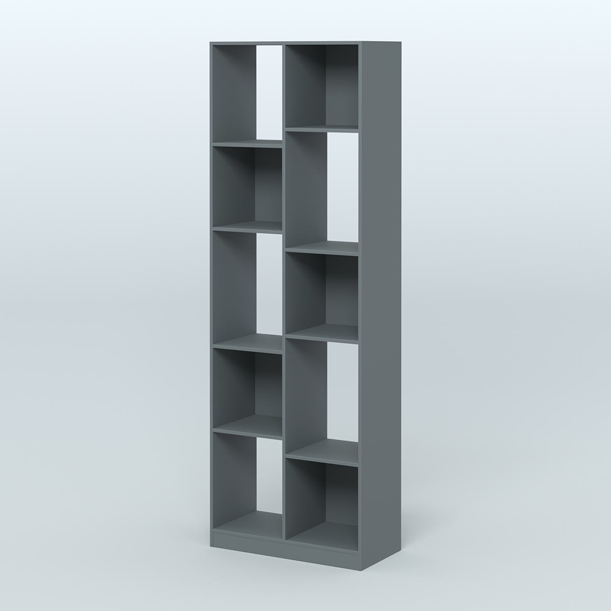 Стеллаж из ДСП серии ЛОФТ №8-1 (зеркальное отражение - Z)  Темно-Серый
