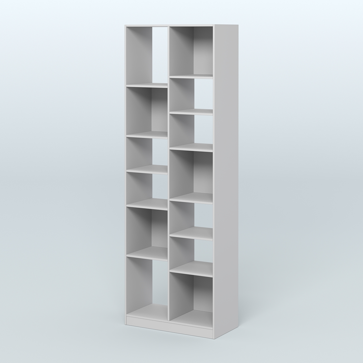 Стеллаж из ДСП серии ЛОФТ №8-2 (зеркальное отражение - Z) с полками ДСП Серый