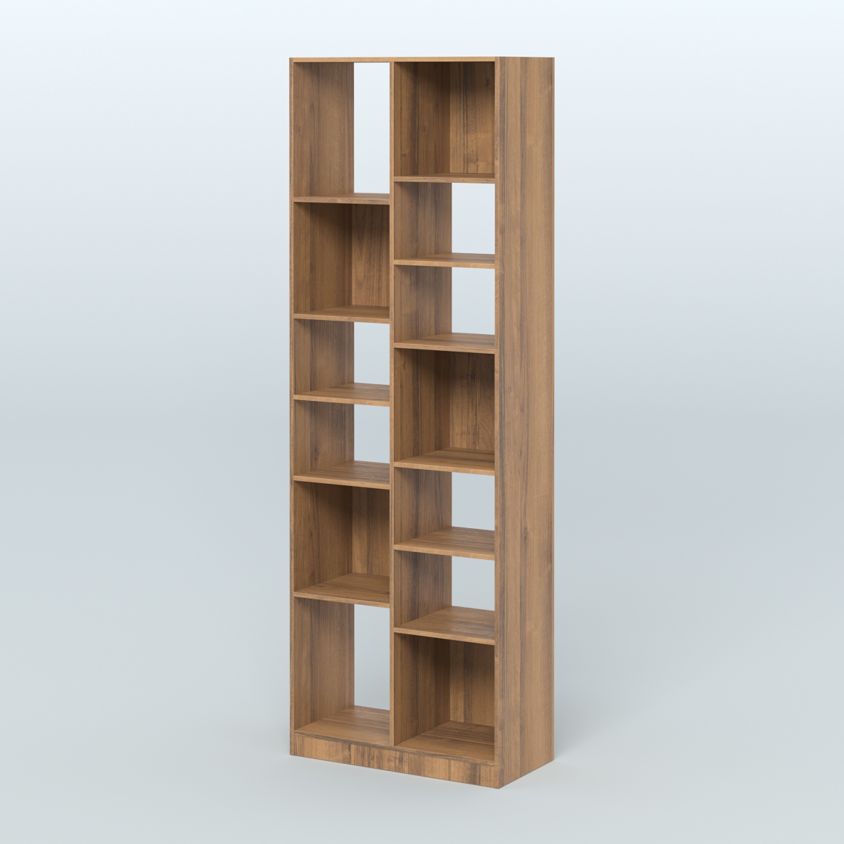 Стеллаж из ДСП серии ЛОФТ №8-2 (зеркальное отражение - Z) с полками ДСП Орех