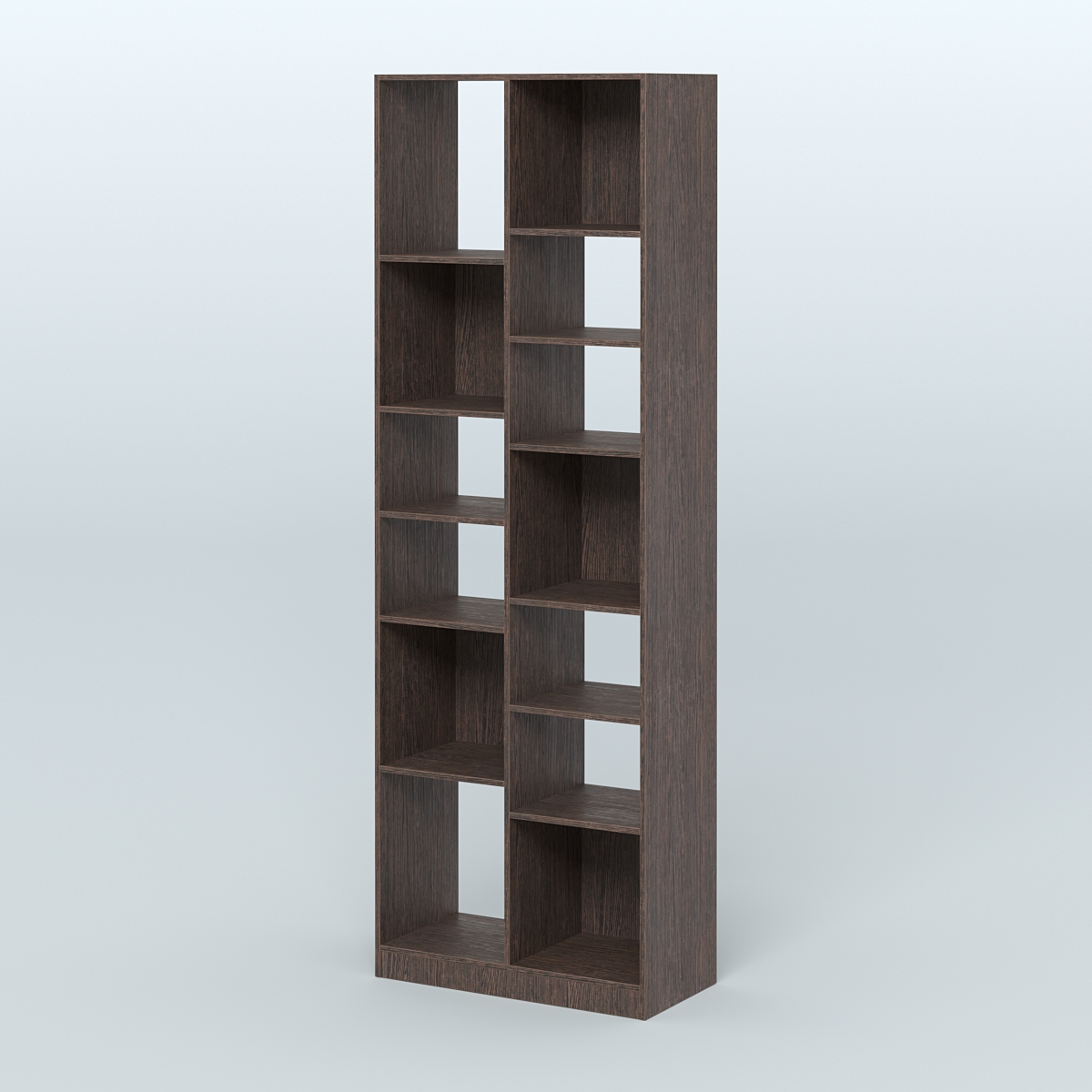 Стеллаж из ДСП серии ЛОФТ №8-2 (зеркальное отражение - Z) с полками ДСП Дуб Венге