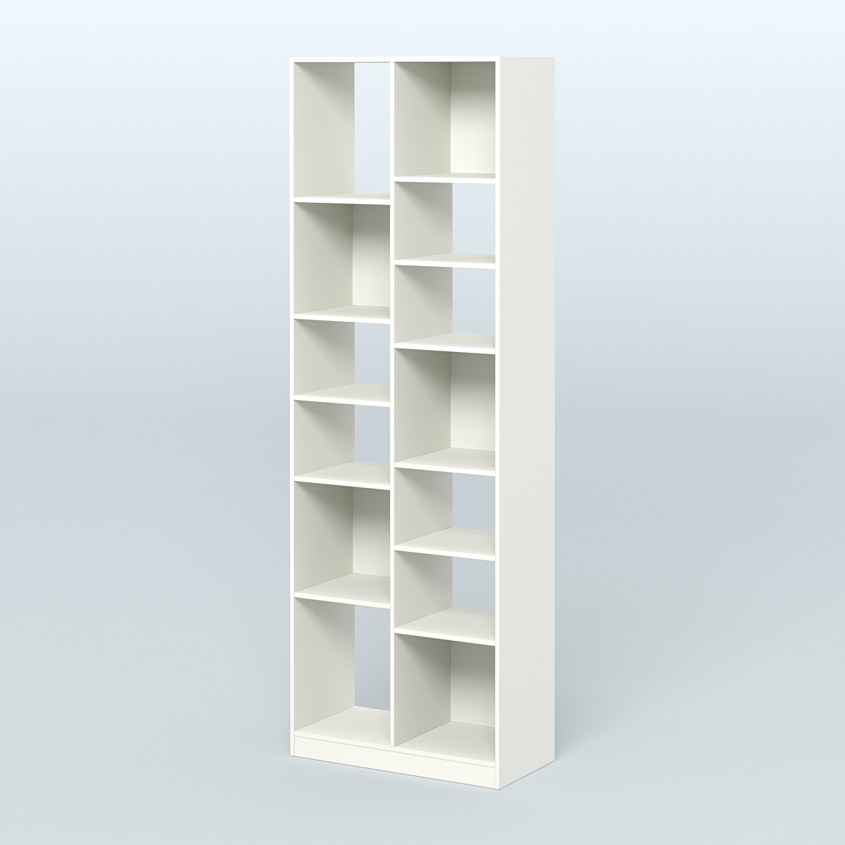 Стеллаж из ДСП серии ЛОФТ №8-2 (зеркальное отражение - Z) с полками ДСП Белый