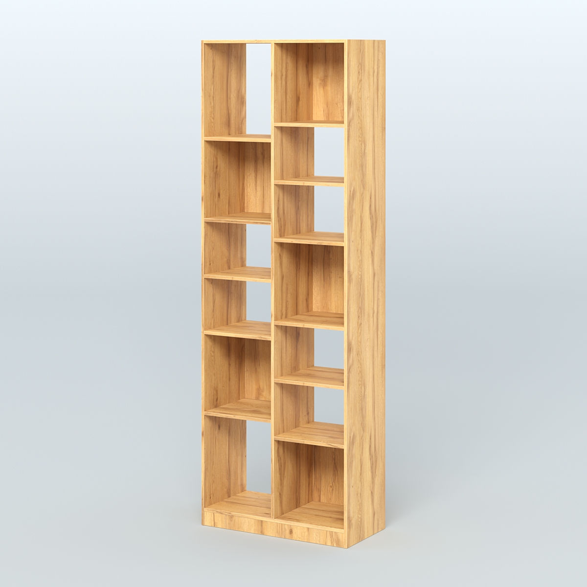 Стеллаж из ДСП серии ЛОФТ №8-2 (зеркальное отражение - Z) с полками ДСП Дуб Золотистый