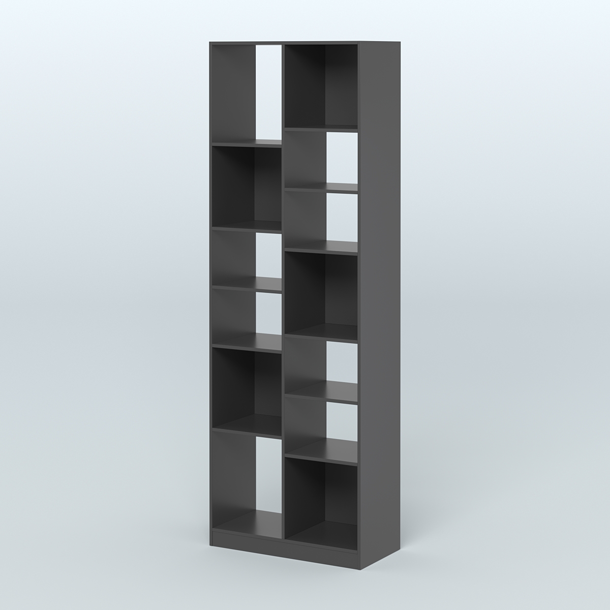 Стеллаж из ДСП серии ЛОФТ №8-2 (зеркальное отражение - Z) с полками ДСП Черный