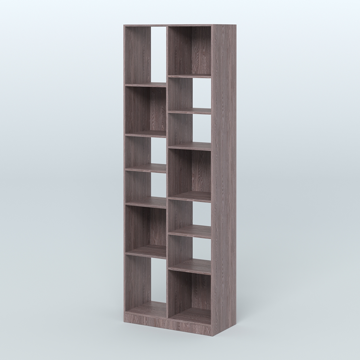 Стеллаж из ДСП серии ЛОФТ №8-2 (зеркальное отражение - Z) с полками ДСП Ясень Анкор темный