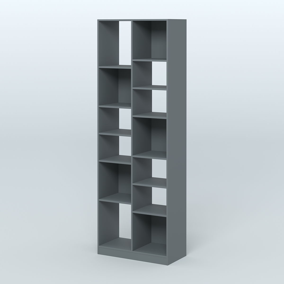 Стеллаж из ДСП серии ЛОФТ №8-2 (зеркальное отражение - Z) с полками ДСП Темно-Серый