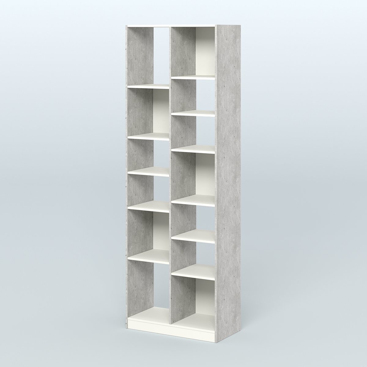 Стеллаж из ДСП серии ЛОФТ №8-2 (зеркальное отражение - Z) с полками ДСП Метрополитан Грей + Белый