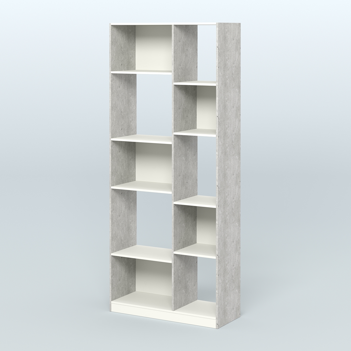Стеллаж из ДСП серии ЛОФТ №9-1 Метрополитан Грей + Белый