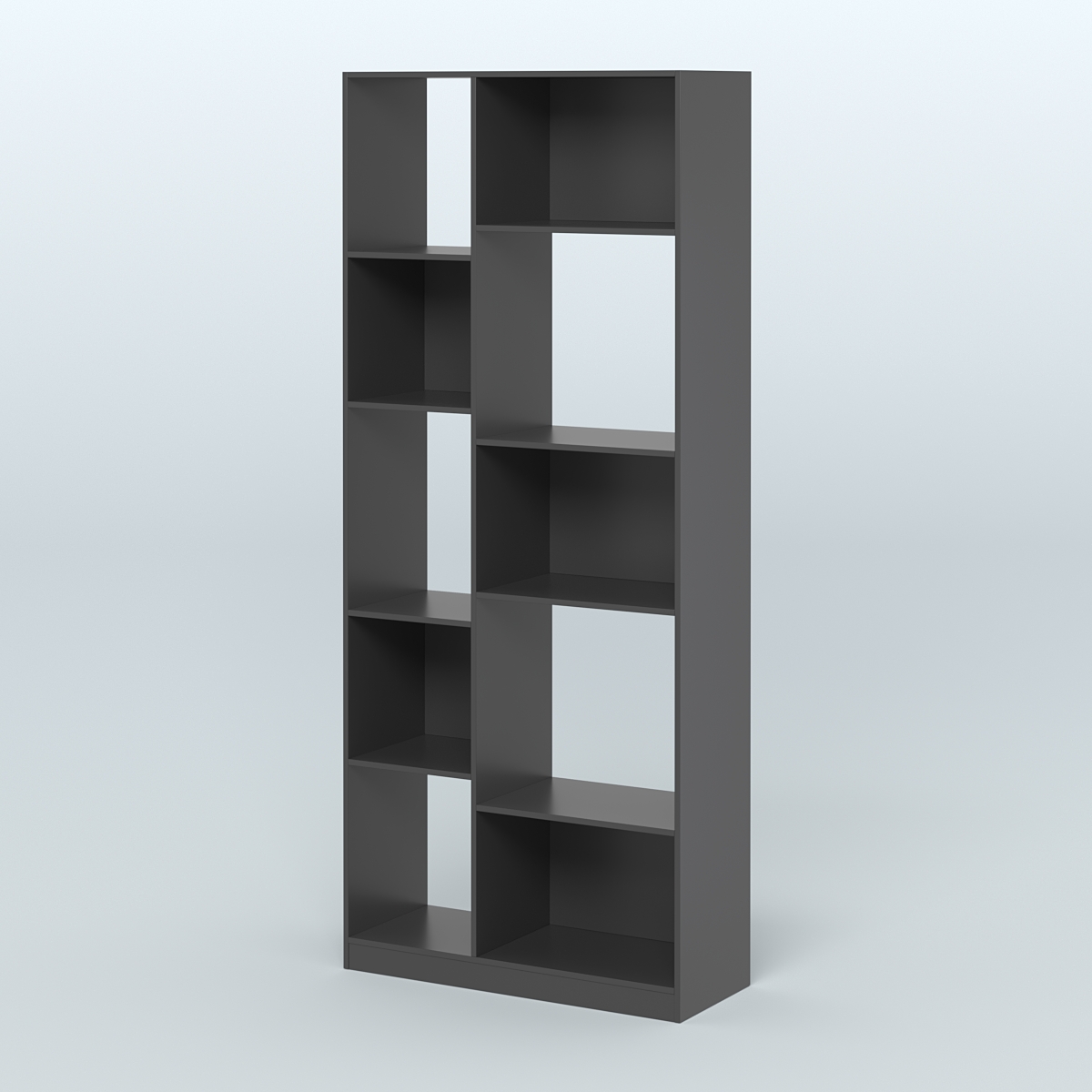 Стеллаж из ДСП серии ЛОФТ №9-1 (зеркальное отражение - Z) Черный