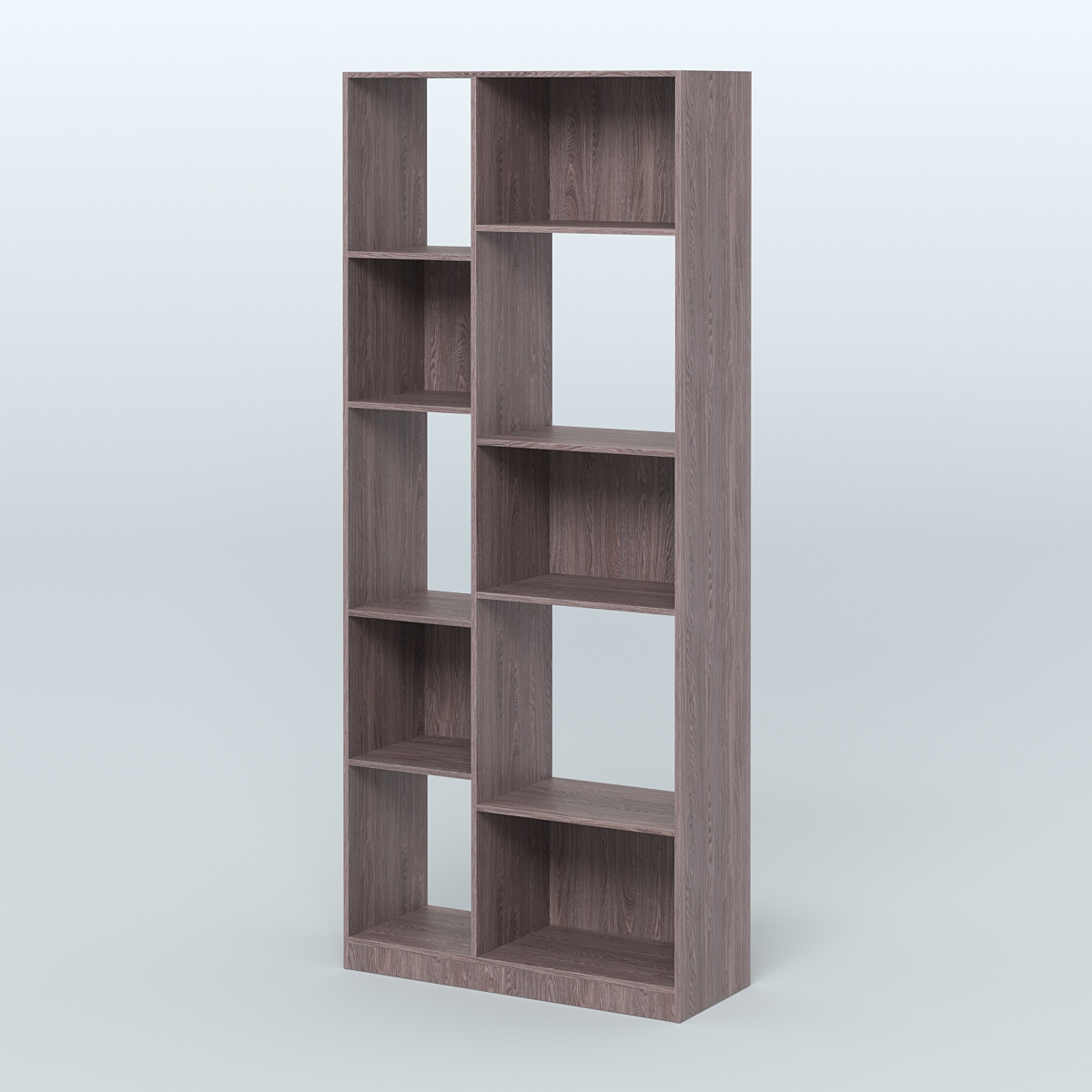 Стеллаж из ДСП серии ЛОФТ №9-1 (зеркальное отражение - Z) Ясень Анкор темный